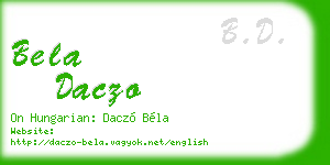 bela daczo business card