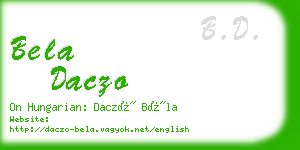 bela daczo business card